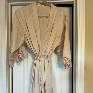 Light pink satin robe